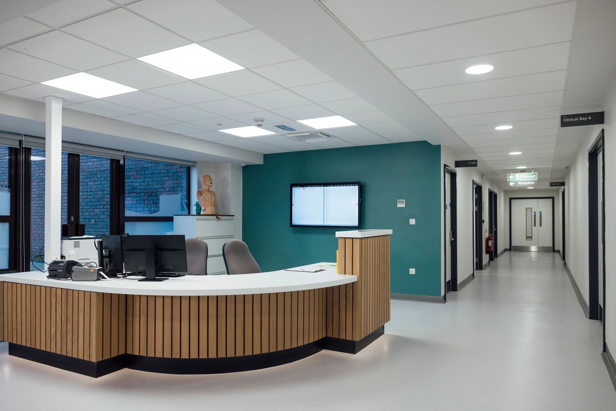 Reception area in healthcare clinic